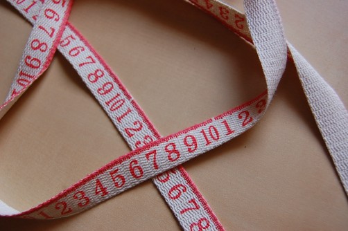 linen ribbon tailorś meter red