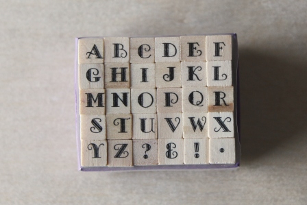 set sellos letras madera decorativo