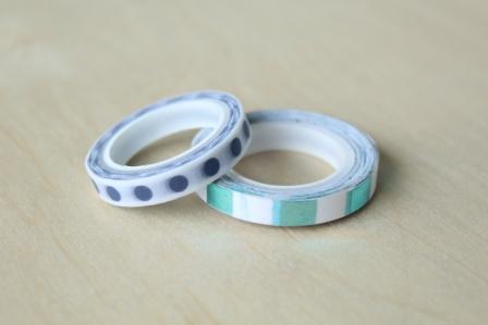 washi tape fino azul lunares cuadrados