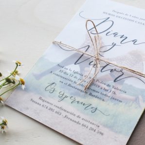 invitación de boda con papel vegetal